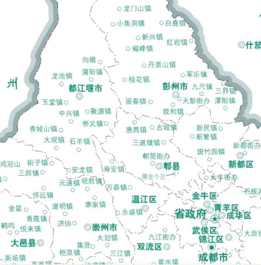 “成都最新版行政区划图”